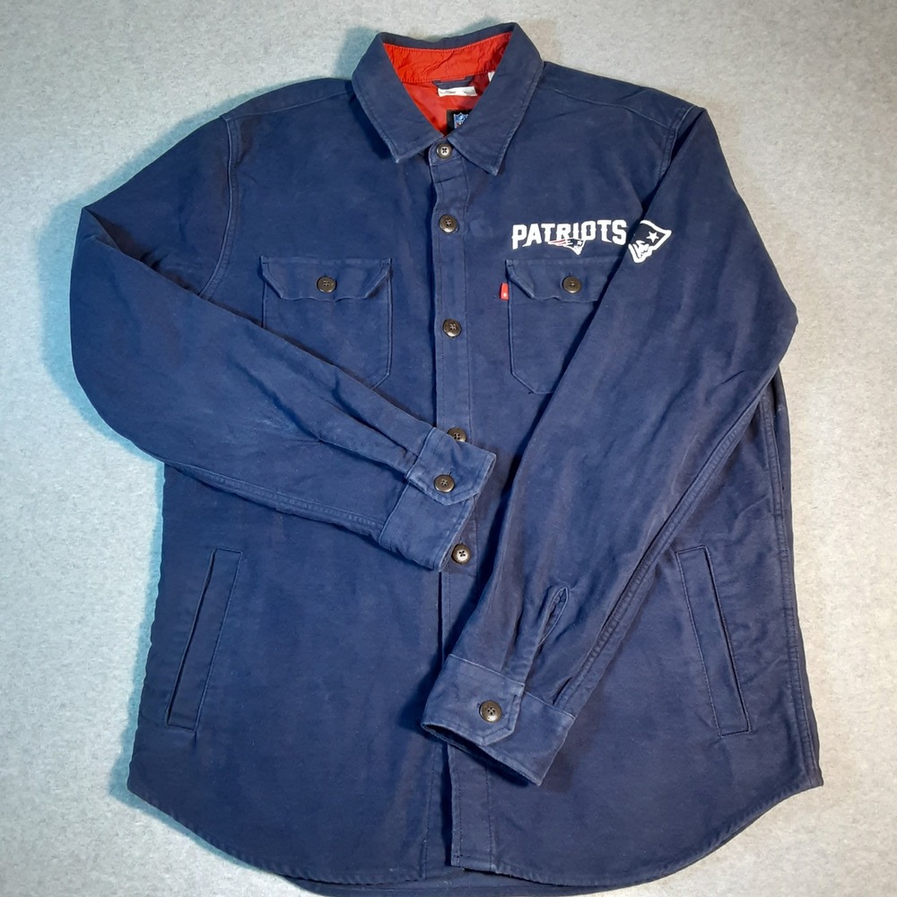 Levi's NFL New England Patriots Navy Canvas Shirt Jacket Large 29738-0007